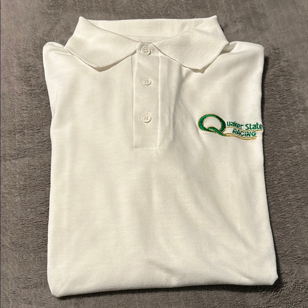 Vintage Quaker State Racing White Polo Shirt